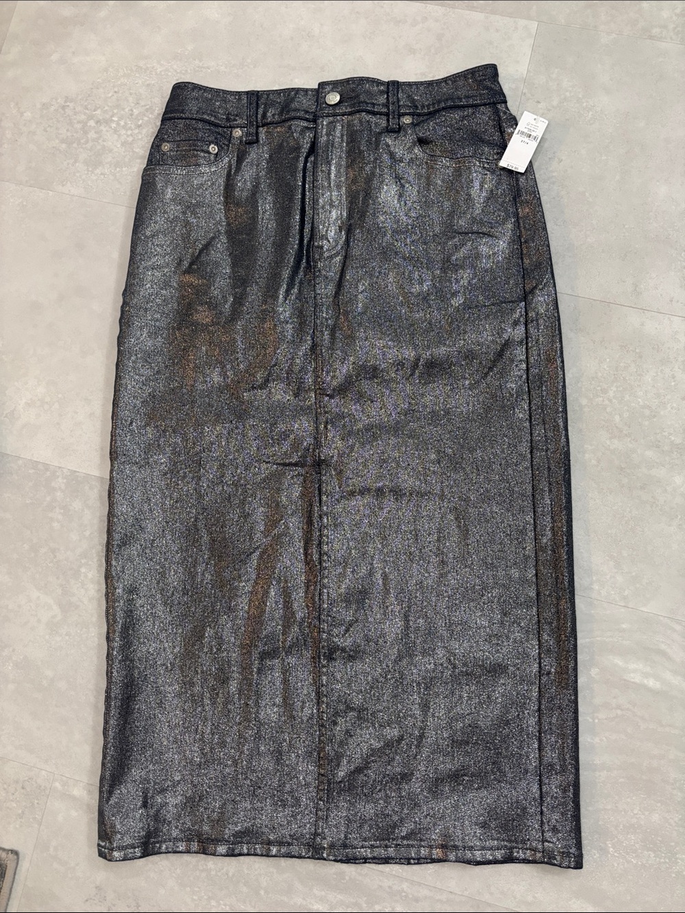 GAP Metallic Charcoal Shimmer Skirt
